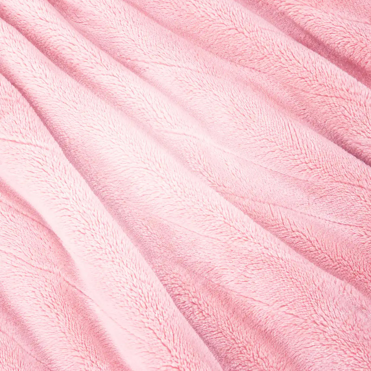 Close-up of the pink flannel fabric of the RosyRobe heated blanket
